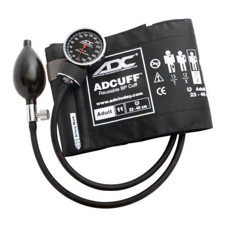 American Diagnostic Corp ADC Diagnostix 720 Pocket Aneroid Sphygmomanometer, Adult, Black 720-11ABK